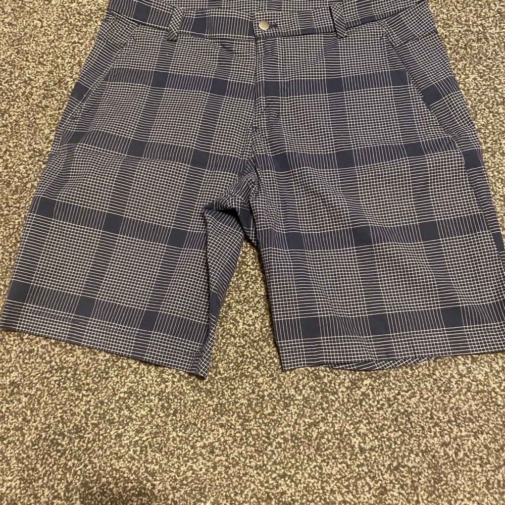 Men's Plaid Shorts - Blue and White Lululemon XL